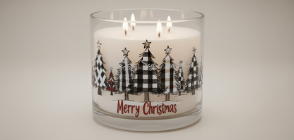 Checkered Christmas Trees - UVDTF Wrap for cups/hard surfaces sticker