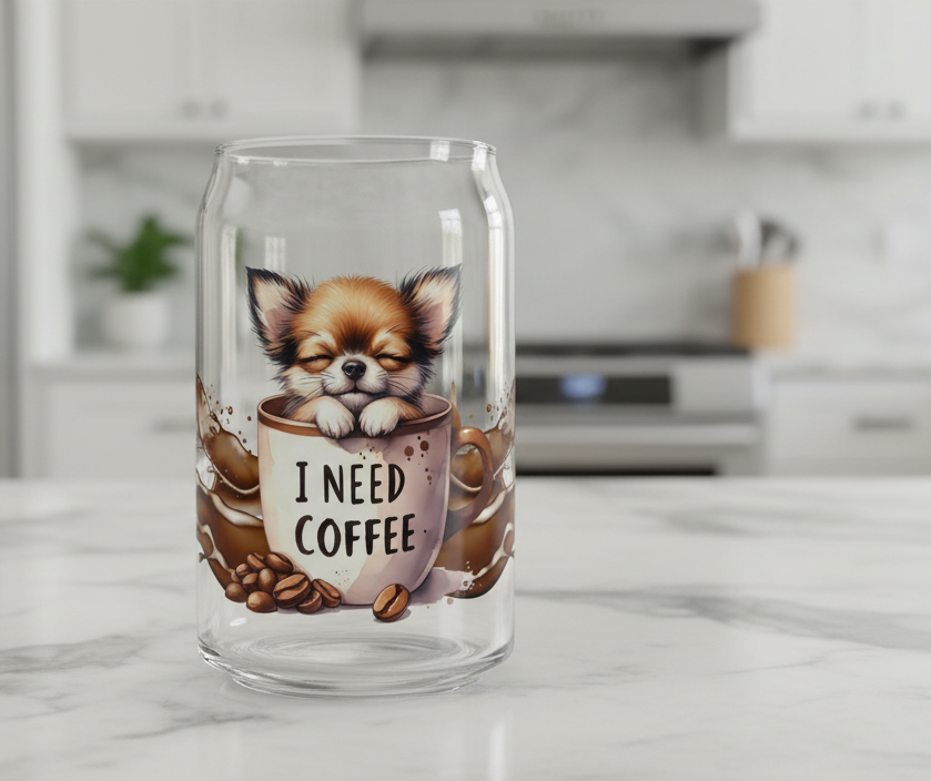 Chihuahua in a Mug - UVDTF Wrap for cups/hard surfaces sticker