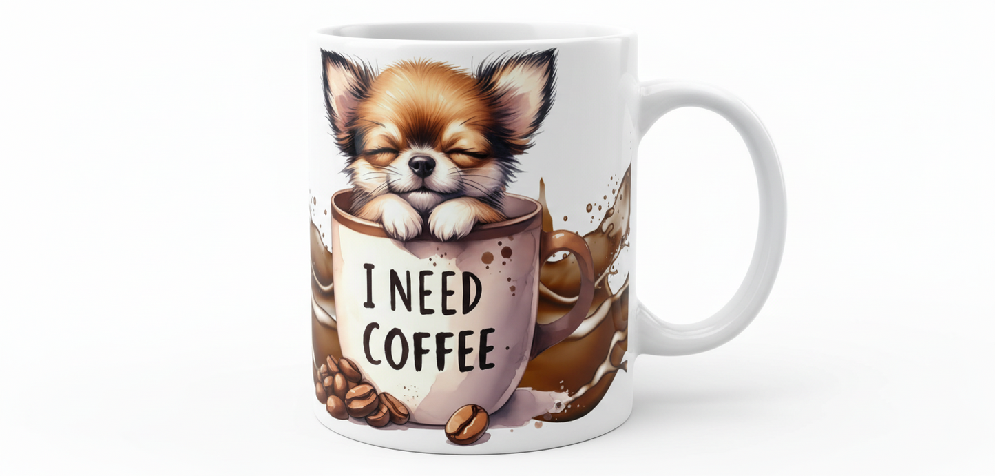 Chihuahua in a Mug - UVDTF Wrap for cups/hard surfaces sticker