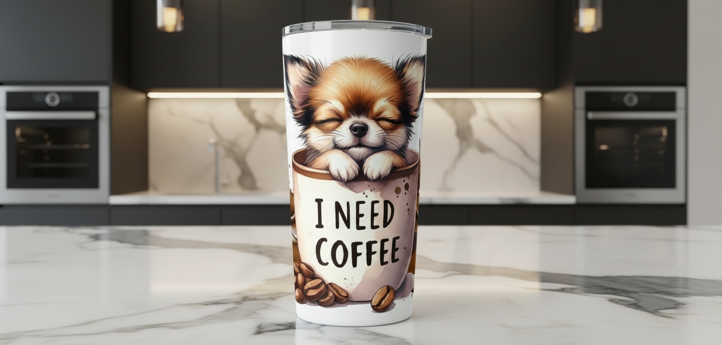 Chihuahua in a Mug - UVDTF Wrap for cups/hard surfaces sticker