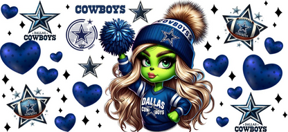 Dallas Cowboys Green Cheerleader - UVDTF Wrap for cups/hard surfaces sticker