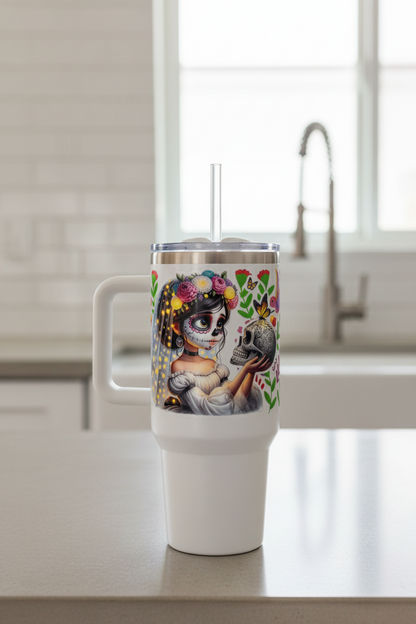 Día de los Muertos Girl (Day of the Dead Girl) - UVDTF Wrap for cups/hard surfaces sticker
