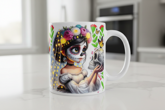 Día de los Muertos Girl (Day of the Dead Girl) - UVDTF Wrap for cups/hard surfaces sticker