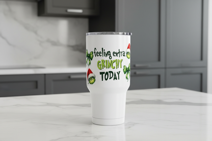 Feeling Extra Grinchy Today & Bows - UVDTF Wrap for cups/hard surfaces sticker