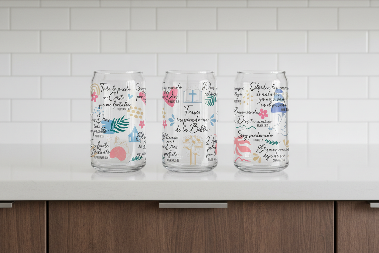 Frases de la Biblia (Spanish Bible Phrases) - UVDTF Wrap for cups/hard surfaces sticker