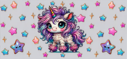 Fuzzy Unicorn - UVDTF Wrap for cups/hard surfaces sticker