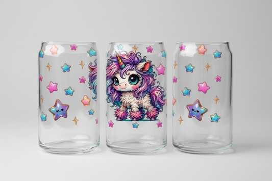 Fuzzy Unicorn - UVDTF Wrap for cups/hard surfaces sticker