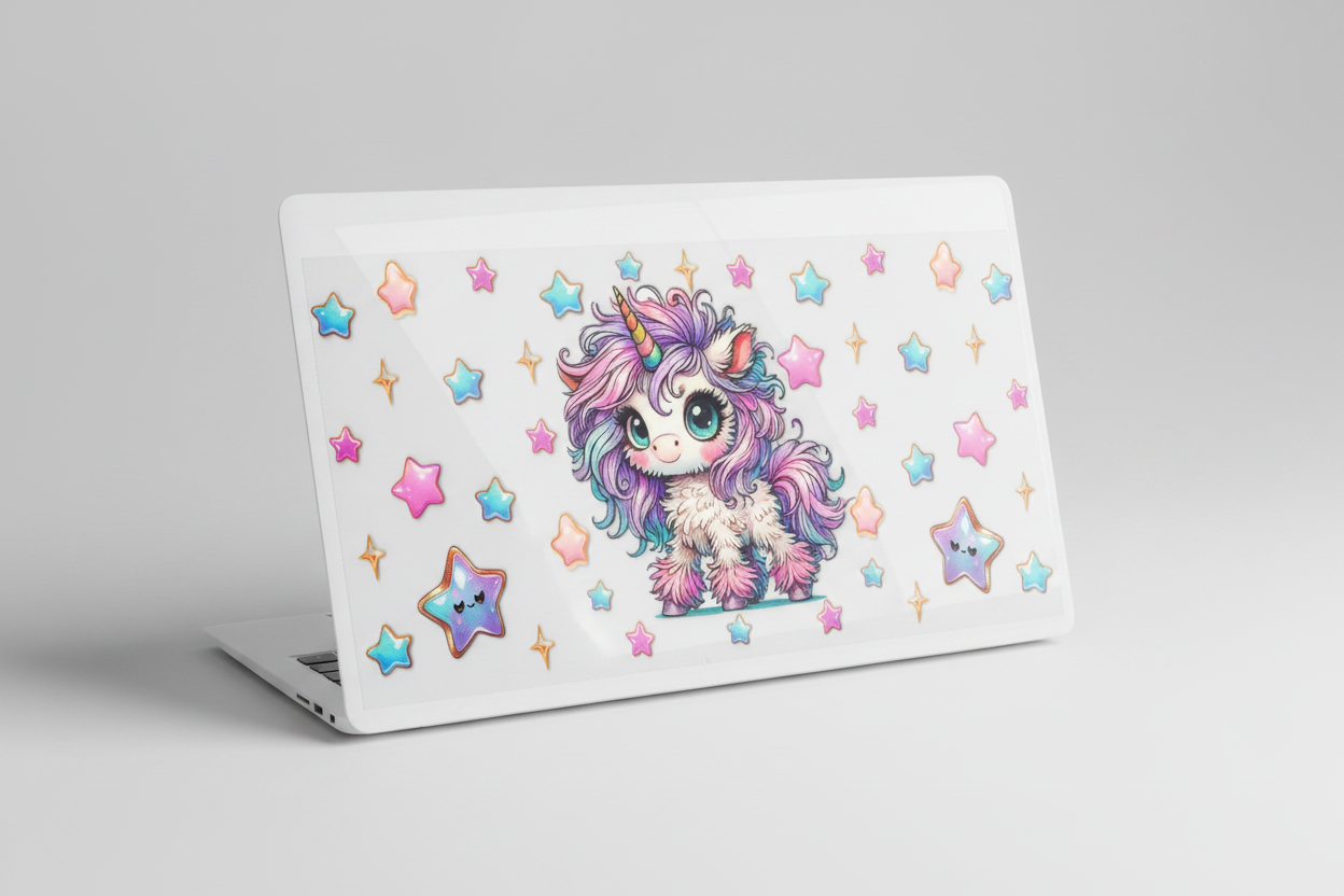Fuzzy Unicorn - UVDTF Wrap for cups/hard surfaces sticker