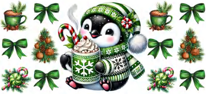 Green Penguin - UVDTF Wrap for cups/hard surfaces sticker