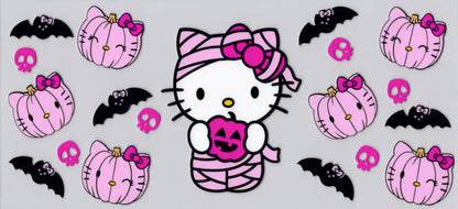 Pink Hello Kitty Halloween - UVDTF wrap for cups/hard surfaces sticker