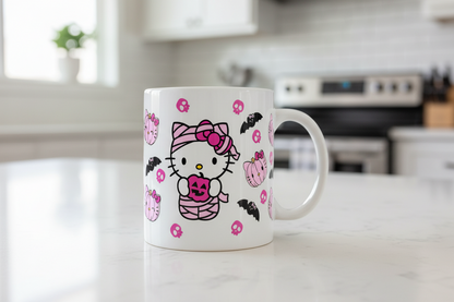 Pink Hello Kitty Halloween - UVDTF wrap for cups/hard surfaces sticker