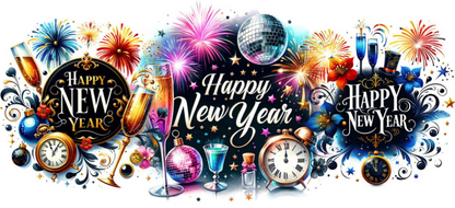 Happy New Years #2 - UVDTF Wrap for cups/hard surfaces sticker