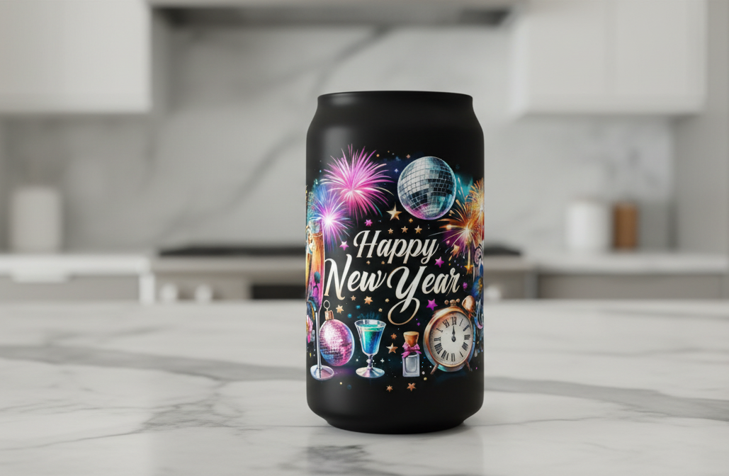 Happy New Years #2 - UVDTF Wrap for cups/hard surfaces sticker