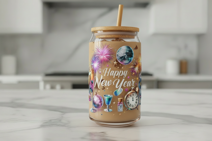 Happy New Years #2 - UVDTF Wrap for cups/hard surfaces sticker