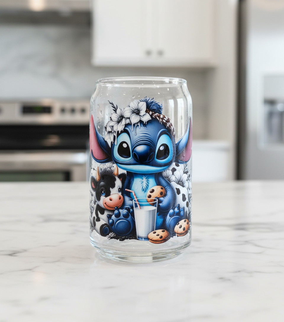 Calcomanía UVDTF de vaca cosida