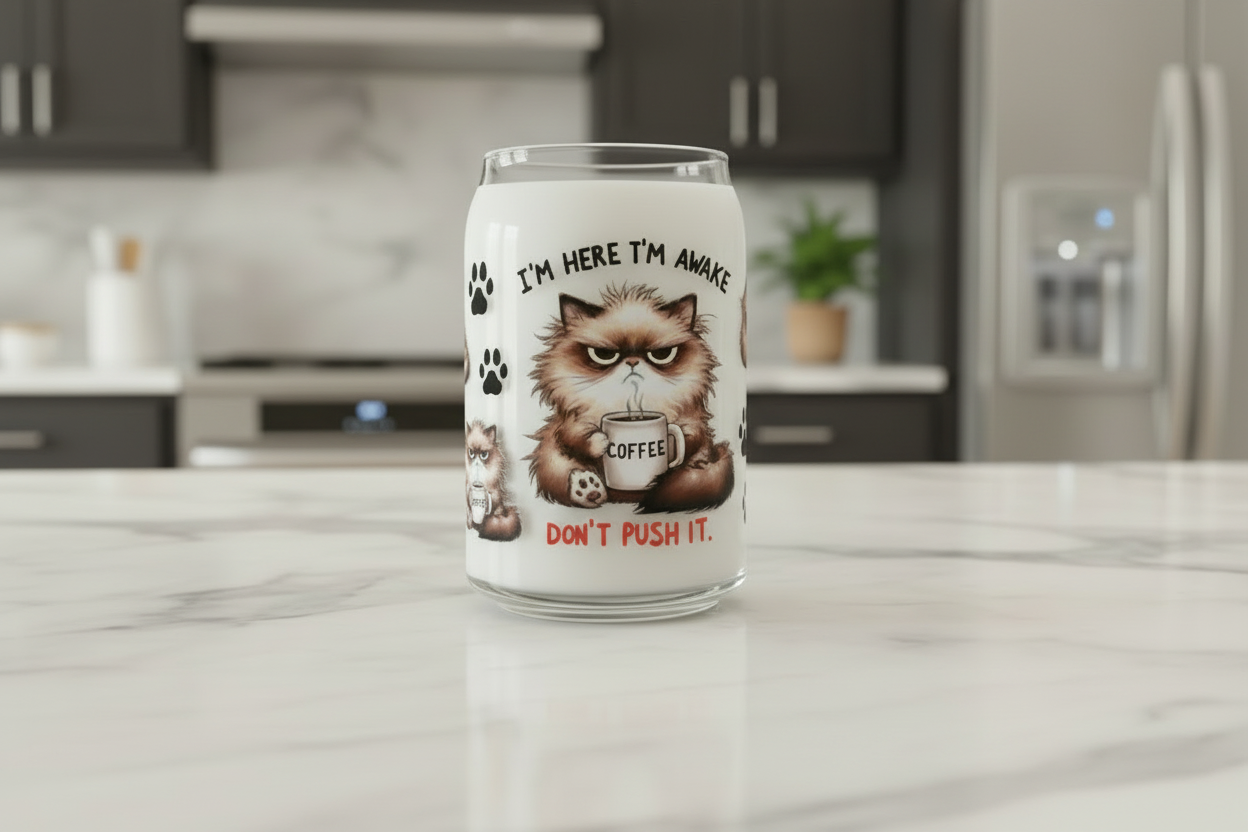 I'm Here I'm Awake - UVDTF Wrap for cups/hard surfaces sticker