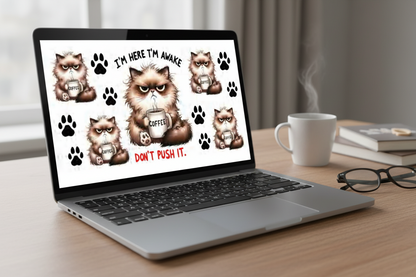 I'm Here I'm Awake - UVDTF Wrap for cups/hard surfaces sticker