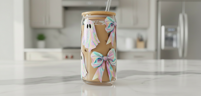 Iridescent Ghosts & Bows - UVDTF Wrap for cups/hard surfaces sticker