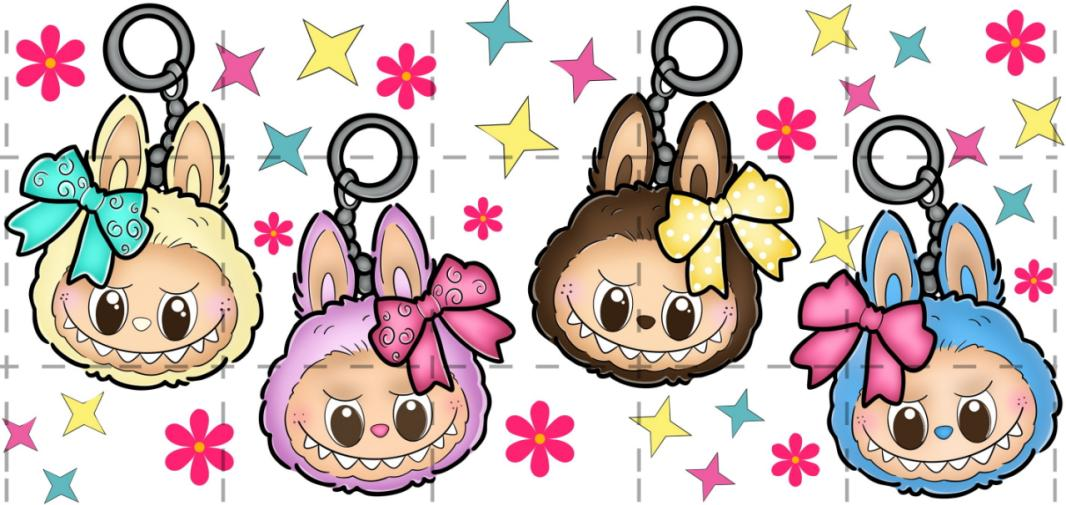 Labubu Keychains -  UVDTF wrap for cups/hard surfaces sticker