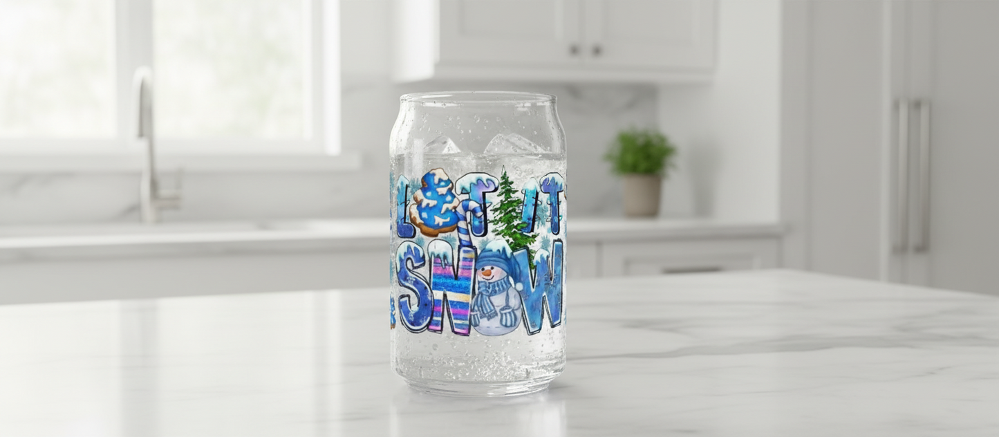 Let It Snow Snowmen - UVDTF Wrap for cups/hard surfaces sticker