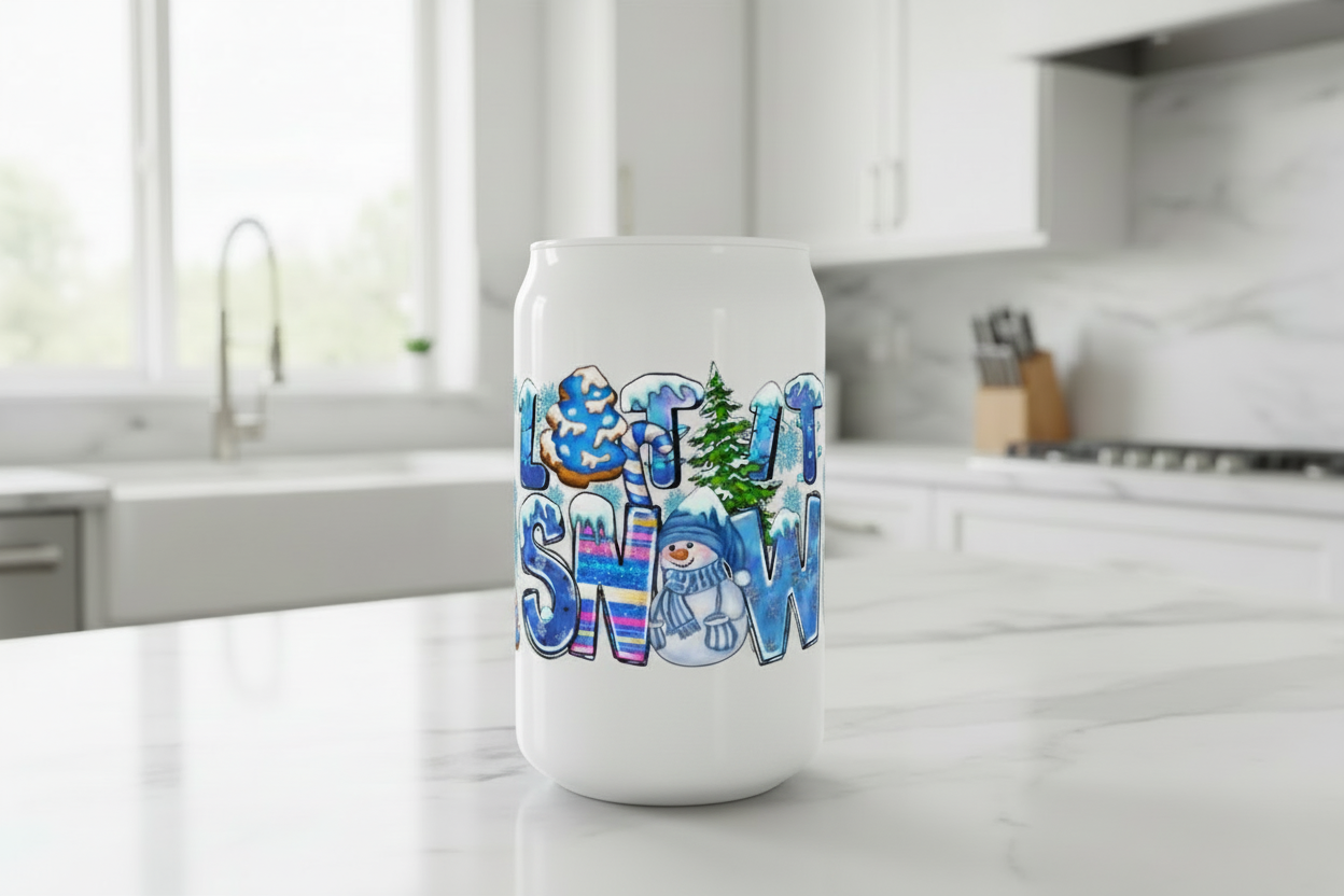 Let It Snow Snowmen - UVDTF Wrap for cups/hard surfaces sticker