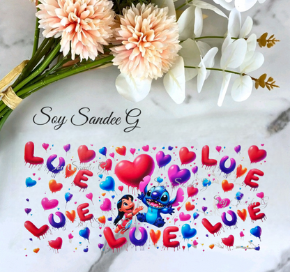 Lilo & Stich Hearts - UVDTF Wrap for cups/hard surfaces sticker