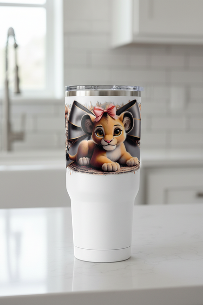 Lion Cub & Flowers - UVDTF Wrap for cups/hard surfaces sticker