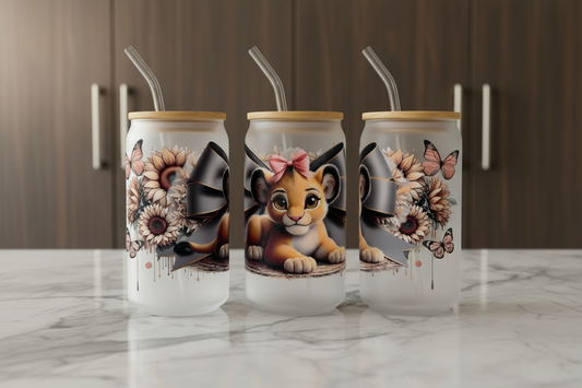 Lion Cub & Flowers - UVDTF Wrap for cups/hard surfaces sticker
