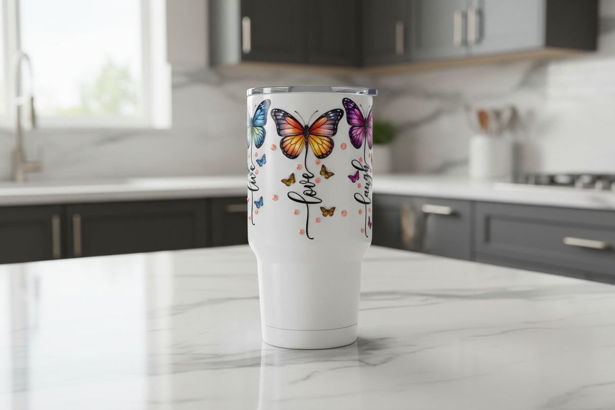 Live Laugh Love Butterflies - UVDTF Wrap for cups/hard surfaces sticker