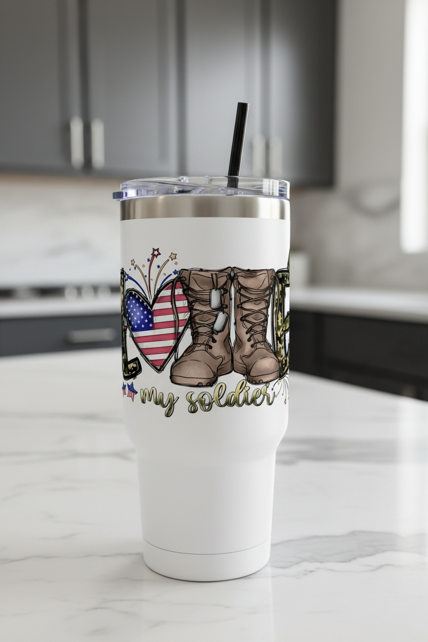 Love My Soldier - UVDTF Wrap for cups/hard surfaces sticker