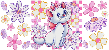 Marie Pink Checkered - UVDTF Wrap for cups/hard surfaces sticker