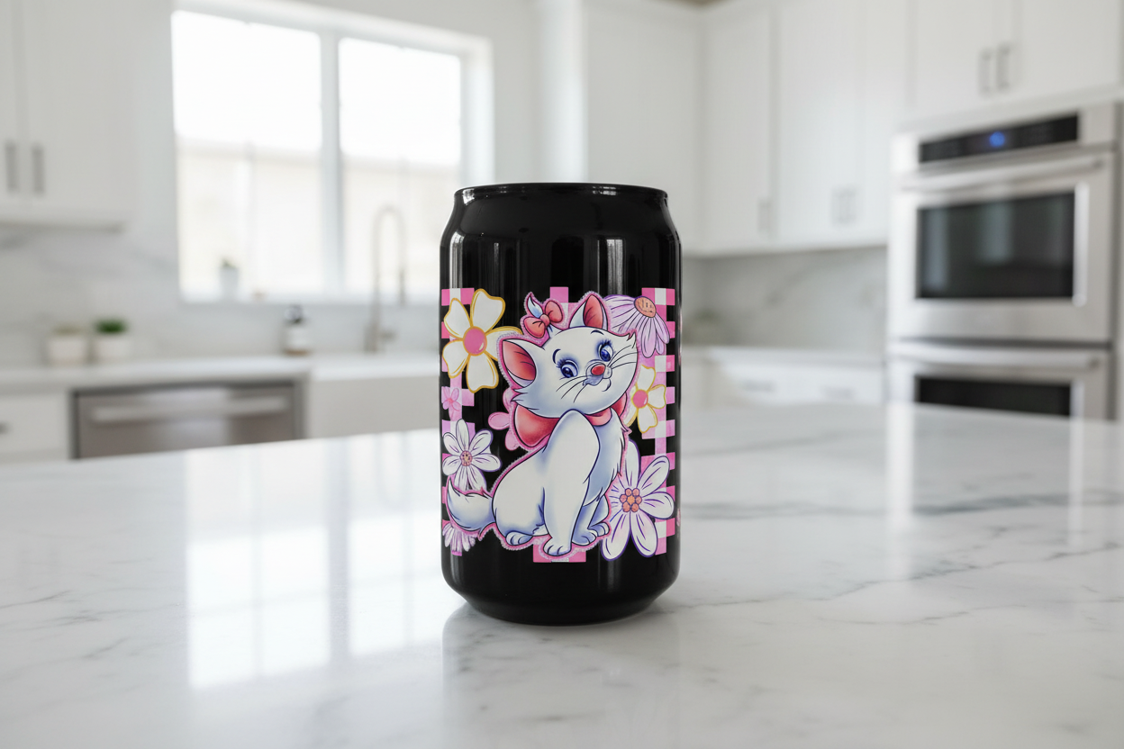 Marie Pink Checkered - UVDTF Wrap for cups/hard surfaces sticker