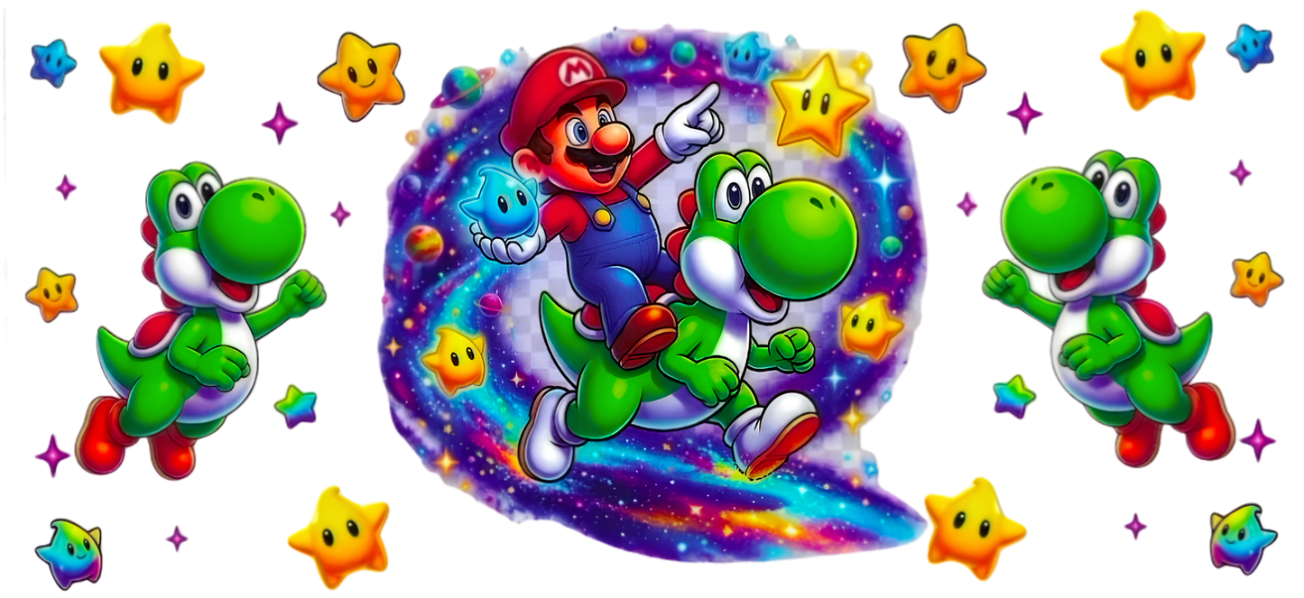 Mario & Yoshi - UVDTF wrap for cups/hard surfaces sticker
