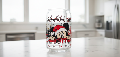 Mickey Black & Red Xmas - UVDTF Wrap for cups/hard surfaces sticker