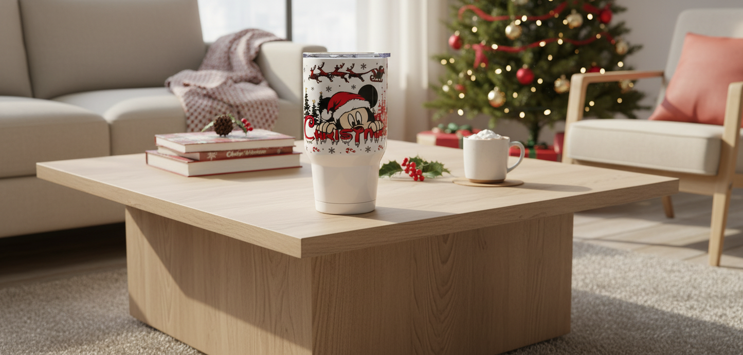 Mickey Black & Red Xmas - UVDTF Wrap for cups/hard surfaces sticker