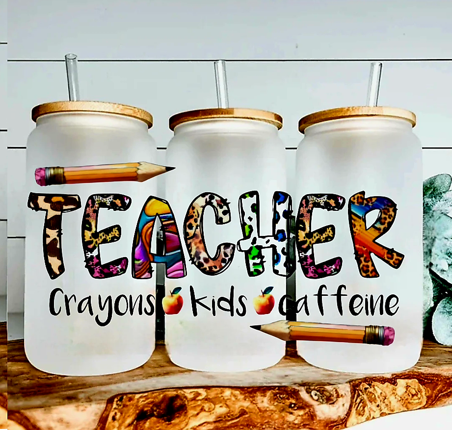 Teacher (Crayons, Kids & Caffeine) - UVDTF Wrap