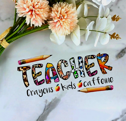 Teacher (Crayons, Kids & Caffeine) - UVDTF Wrap