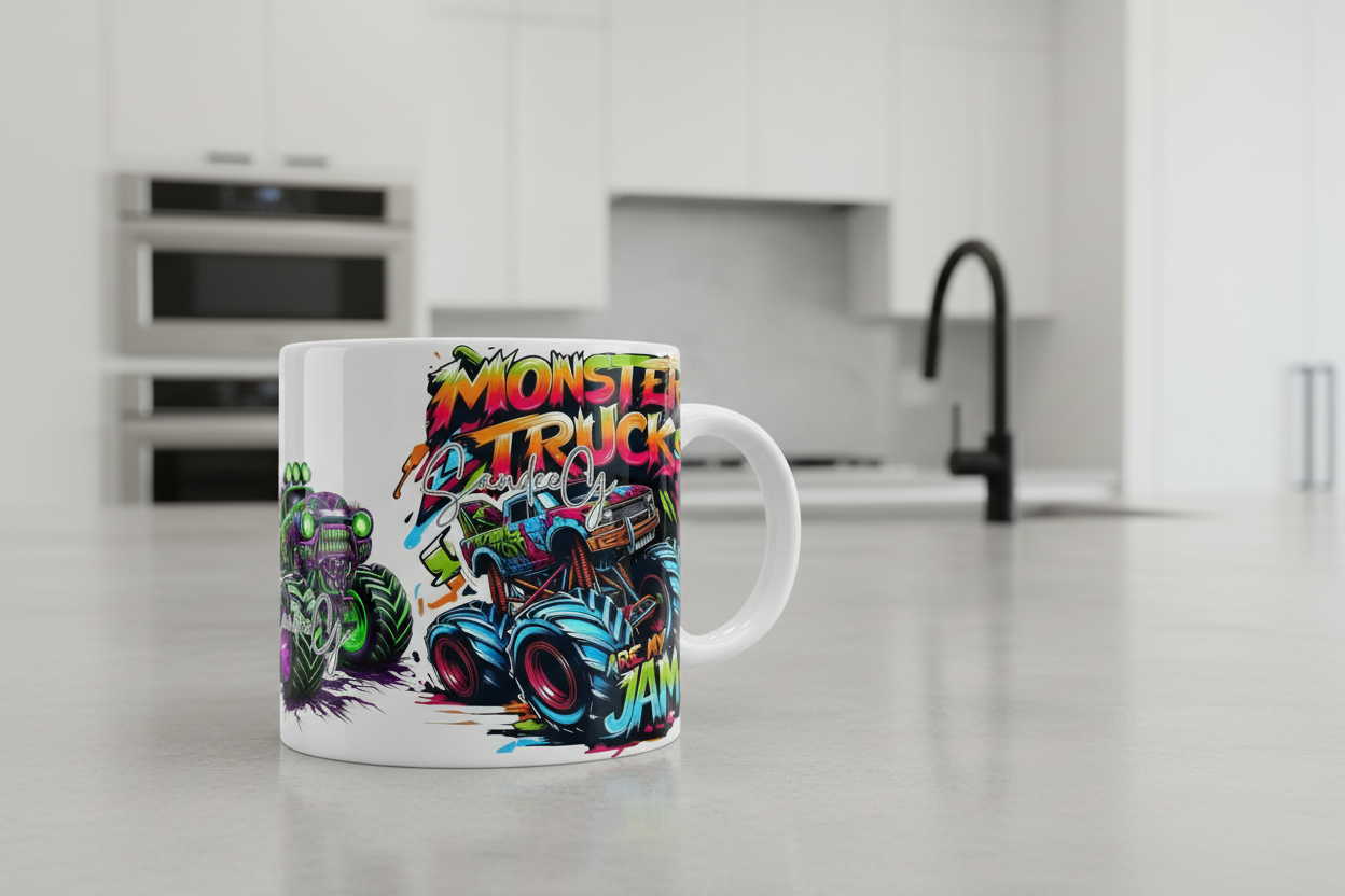 Monster Trucks are my Jam - UVDTF Wrap for cups/hard surfaces sticker