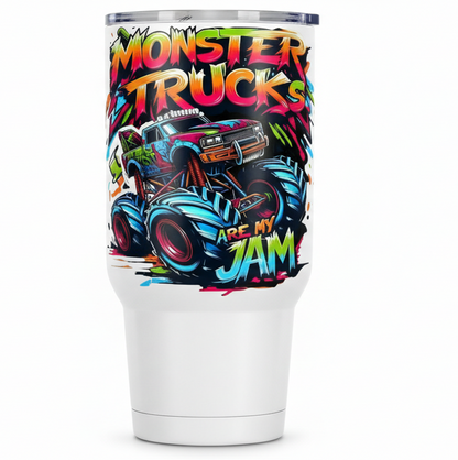 Monster Trucks are my Jam - UVDTF Wrap for cups/hard surfaces sticker