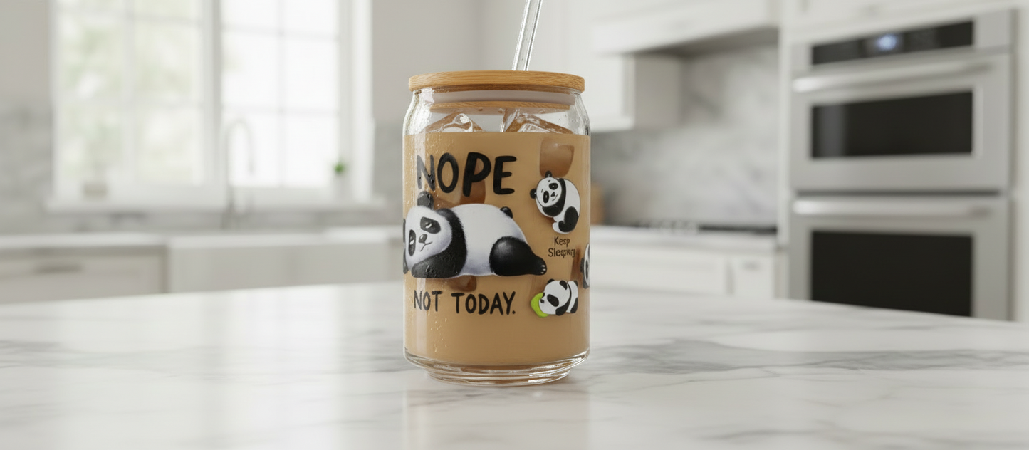 Nope Not Today Panda - UVDTF Wrap for cups/hard surfaces sticker