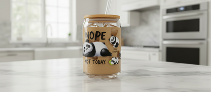 Nope Not Today Panda - UVDTF Wrap for cups/hard surfaces sticker