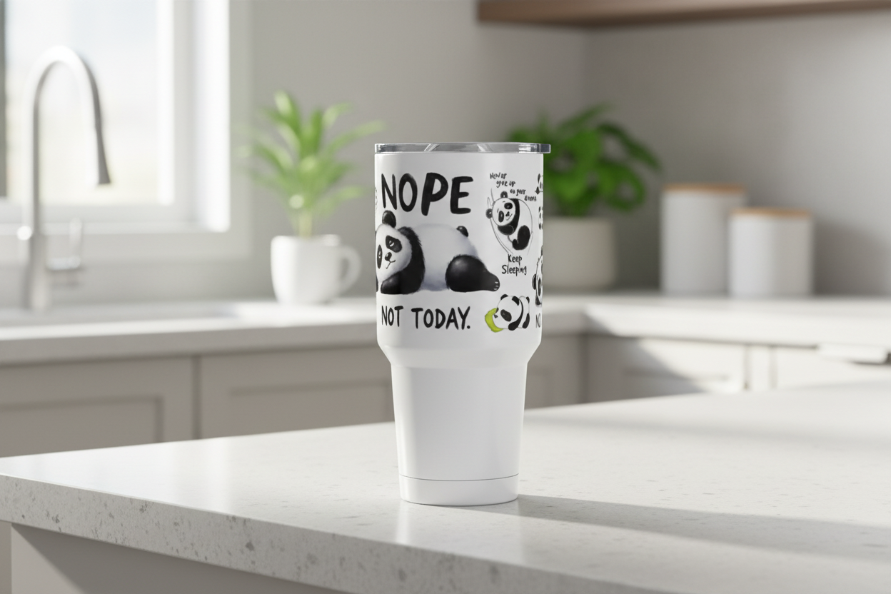 Nope Not Today Panda - UVDTF Wrap for cups/hard surfaces sticker