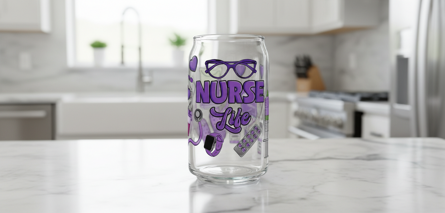 Nurse Life (Purple) - UVDTF Wrap for cups/hard surfaces sticker