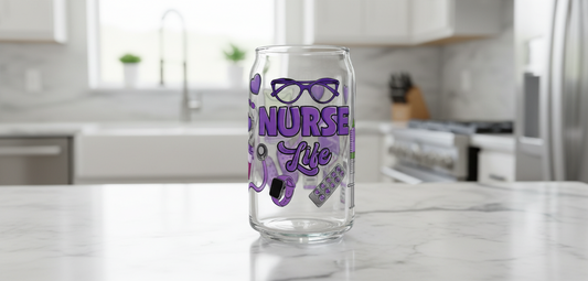Nurse Life (Purple) - UVDTF Wrap for cups/hard surfaces sticker