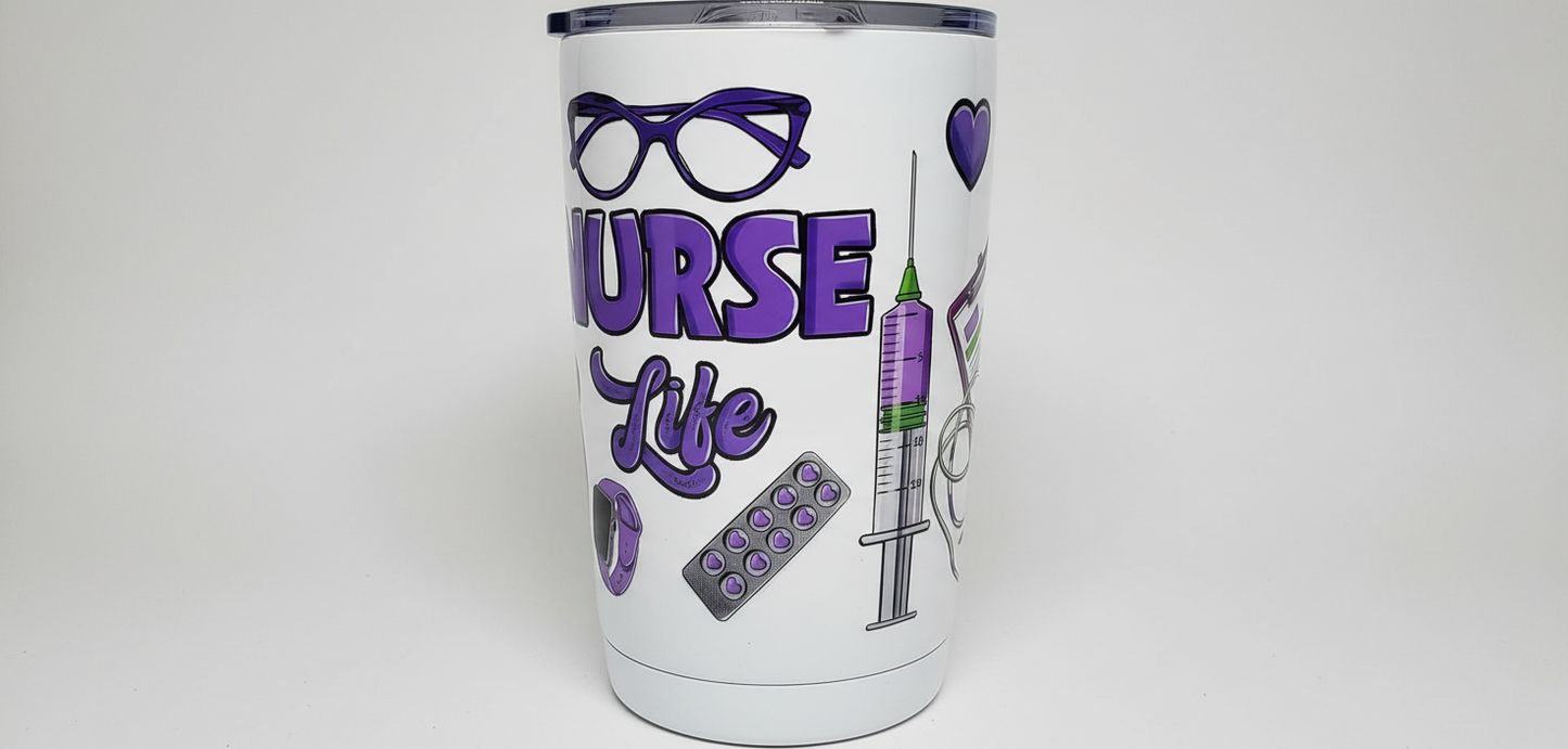 Nurse Life (Purple) - UVDTF Wrap for cups/hard surfaces sticker