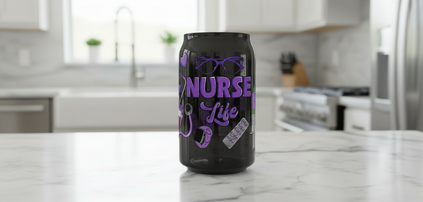 Nurse Life (Purple) - UVDTF Wrap for cups/hard surfaces sticker