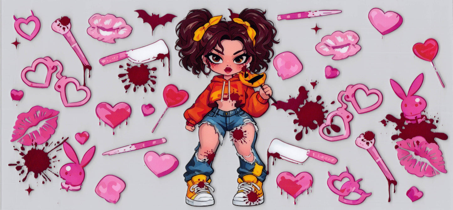 Orange Shirt Attitude Cutie - UVDTF Wrap for cups/hard surfaces sticker