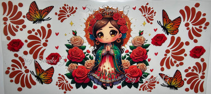 Orange Virgencita - UVDTF Wrap for cups/hard surfaces sticker