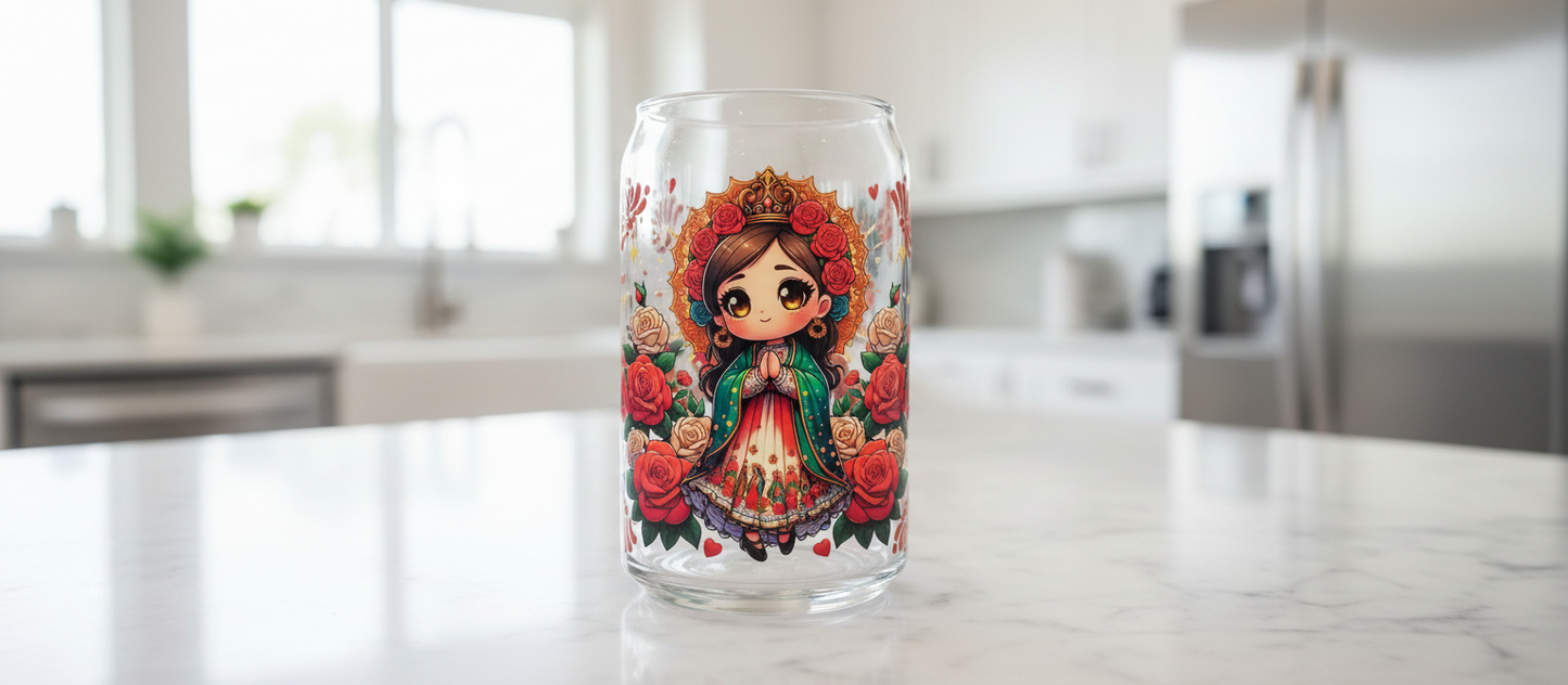 Orange Virgencita - UVDTF Wrap for cups/hard surfaces sticker