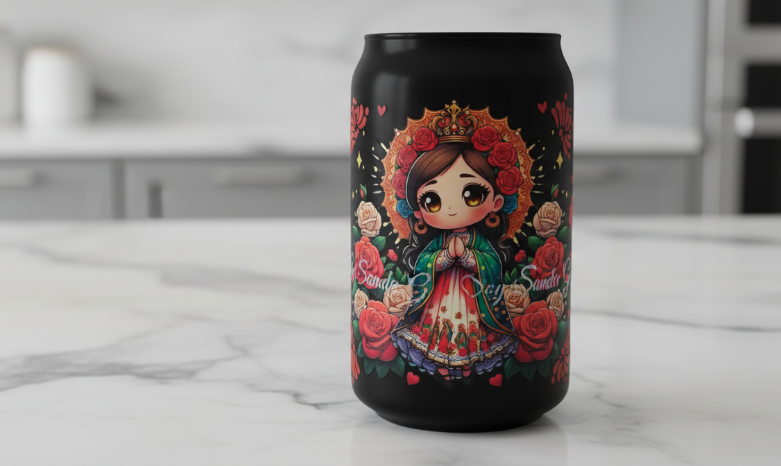 Orange Virgencita - UVDTF Wrap for cups/hard surfaces sticker